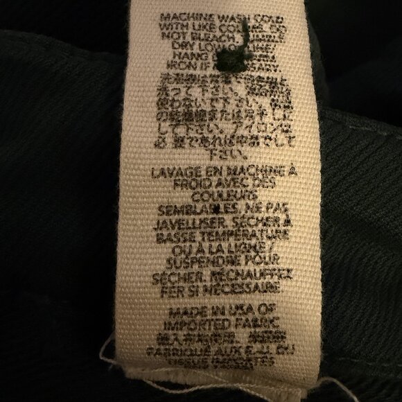 THE GREAT Green Corduroy Skinny Stretch Ankle Pants 31 Needle Whale Holiday - Picture 7 of 7